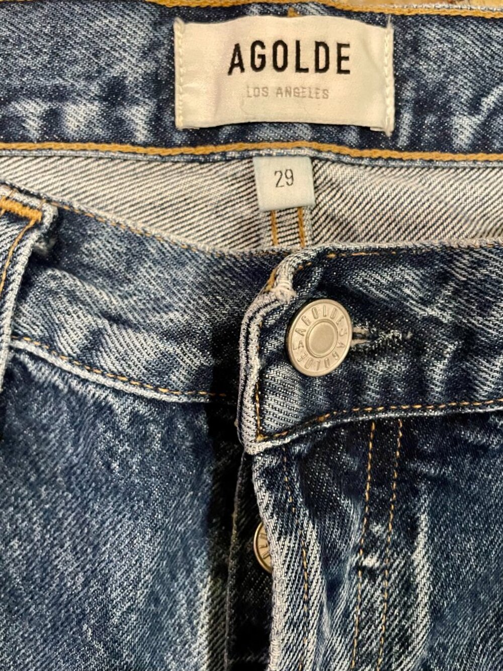 AGOLDE Relaxed Boot Cut Jeans With Fray Hem Button Fly Casual Party Work Sz. 29 - Picture 6 of 9